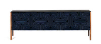 Long Sideboard in Black,Dark blue and walnut