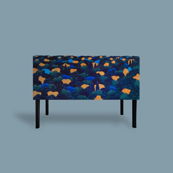 Enfilade en bleue et or