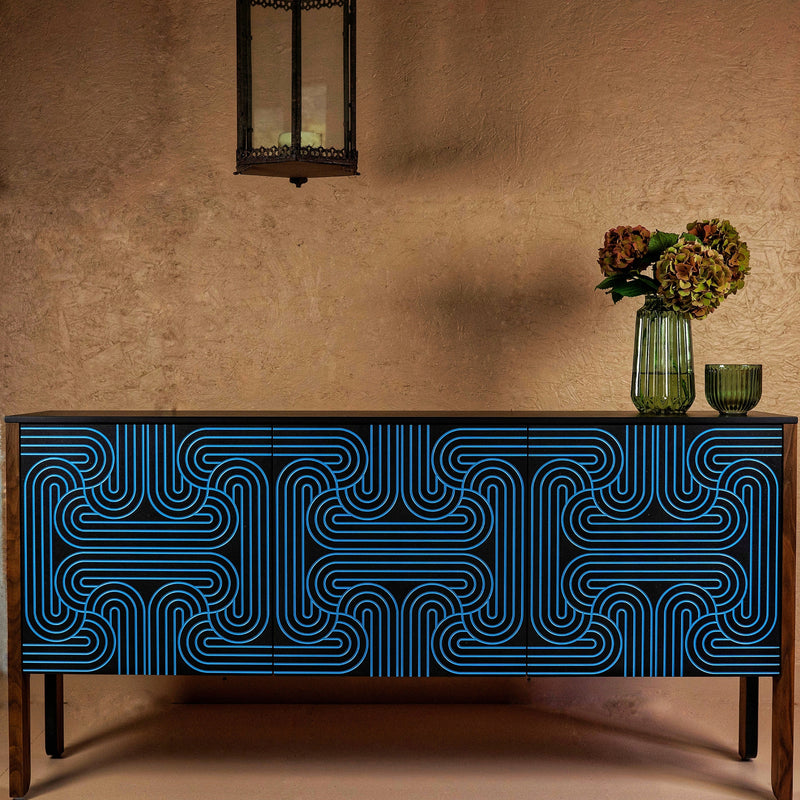 Loop Sideboard Black 3 door freeshipping - CoucouManou