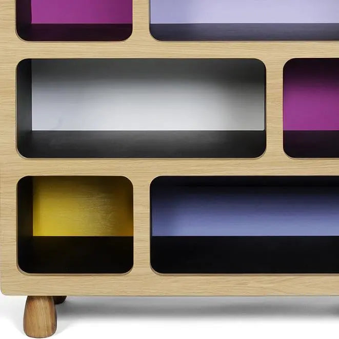 Detail of Boulder Display Unit multi coloured back
